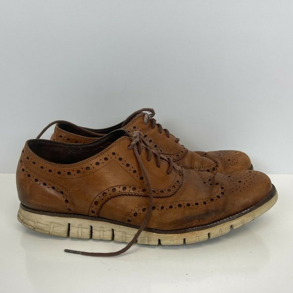 Col Haan Zerogrand Wingtip Oxford Shoes Leather Brown Mens Size 13 main image 4